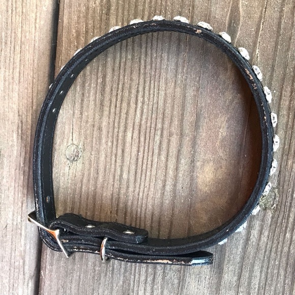 Black Patent Leather Swarovski Crystal Dog Collar - Picture 2 of 5